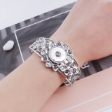 High Quality metal bracelet with Rhinestones 6.5*5.5CM fit 18&20MM snaps chunks 1 buttons snaps Jewelry