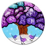20MM tree Painted enamel metal snaps button print C5012 jewelry