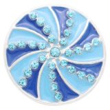 20MM snap Silver Plated with  blue rhinestone and enamel KC7831 snaps jewelry