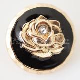 20MM Flower snap Gold Plated with rhinestone KB6197 snaps jewelry