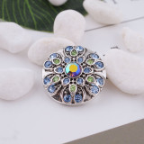20MM design snap silver Antique plated with blue rhinestone KC5316 snaps jewelry