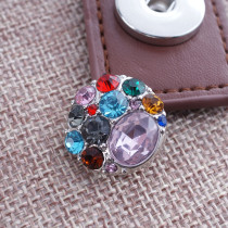20MM Round snap Silver Plated with colorful rhinestones KB7583 interchangeable Multicolor