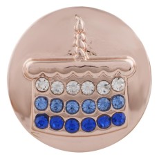 20MM cake Rose-Gold Plated with blue rhinestone KC7585 snaps jewelry