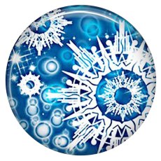 20MM  snowflake Painted blue enamel metal C5862 print 