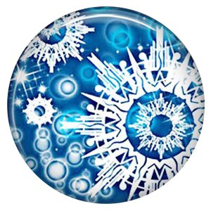 20MM  snowflake Painted blue enamel metal C5862 print 