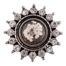 20MM design snap button Antique Silver Plated with  Rhinestone and brown beads KC9737 snap jewelry