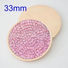 33MM Stainless steel coin disc with rhinestone fit  jewelry