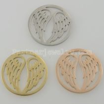 33MM stainless steel coin charms fit  jewelry size wings