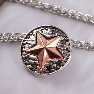 20MM Stars snap Rose Gold and silver Plated KC6098 snaps jewelry
