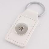 white pu leater fashion Keychain  buttons fit snaps chunks KC1110 Snaps Jewelry