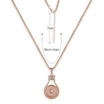 Pendant of rhinestone Rose Gold  Necklace with 50CM chain KC1036 snaps jewelry