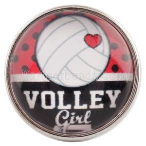 20MM snap girl’s volleyball glass C0255 interchangable snaps jewelry