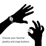 19CM 1 buttons snaps sliver bracelet with rhinestone fit 18&20MM snaps chunks