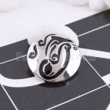 20MM Chinese elements-Ladies snap silver plated with black Enamel KC5474 snaps jewelry