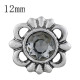 12MM design snap sliver plated with gray Rhinestone KS6298-S snaps jewelry