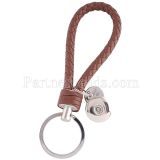 PU leather Keychain Keychain with button fit snaps chunks KC1140 Snaps Jewelry
