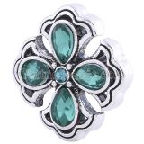 20MM Cross snap Antique Silver plated with green Rhinestones KC6263 snaps jewelry