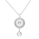 A large diamond Pendant Necklace with 60CM chain KC1070 fit 20MM chunks snaps jewelry