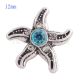 12MM Starfish snap Antique sliver Plated with blue rhinestone KS8025-S snaps jewelry