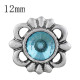 12MM design snap sliver plated with blue Rhinestone KS6306-S snaps jewelry