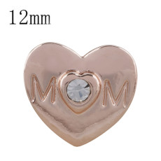 12MM mother Rose Gold Plated with white rhinestone KS5233-S snaps jewelry