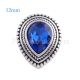12MM Drop snap Antique Silver Plated with deep blue rhinestone KS6131-S snaps jewelry