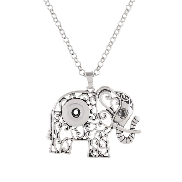 Elephant pendant sliver Necklace with 50CM chain KC1058 snaps jewelry