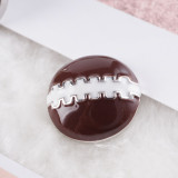 20MM Football snap Silver Plated with  brown Enamel KC6082 snaps jewelry