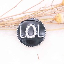 20MM LOL snap silver Plated with Rhinestones and black enamel  KC7738 snaps jewerly