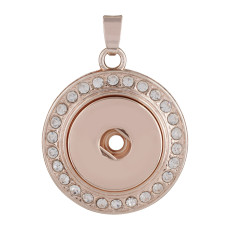 snap Rose Gold Pendant with rhinestone fit 20MM snaps style jewelry KC0387