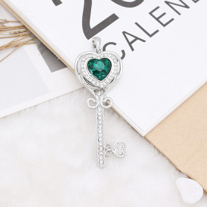 20MM love design snap Silver Plated with green rhinestone KC9924 snaps jewelry