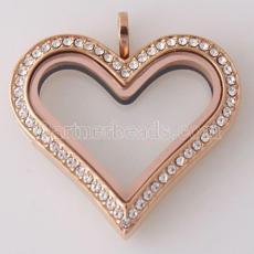 Stainless steel floating charm locket big 35MM heart 