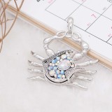 20MM Fish snap silver Plated with Colorful Rhinestones  KC6798 snaps jewerly