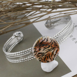 20MM Leopard Painted enamel metal C5290 print snaps jewelry