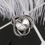 20MM Loveheart snap Antique Silver plated with white Rhinestone KC6245 snaps jewelry
