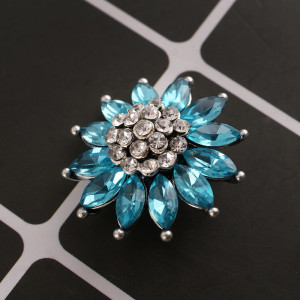 20MM design snap silver Plated with blue Rhinestones KC8970 snaps jewelry