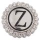 20MM English alphabet-Z snap Antique silver  plated with Rhinestones KC8555 snaps jewelry