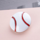 20MM Baseball snap Silver Plated with white Enamel KC6087 snaps jewelry