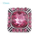 12MM Square snap Antique sliver Plated with rose rhinestone KS6155-S snaps jewelry