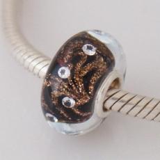 925 Murano beads with CZ stones inside