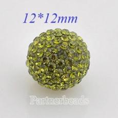 12mm Green STELLUX Austrian crystal ball beads