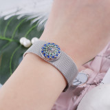 20MM Round snap Antique Silver Plated with rhinestone KB6230 blue