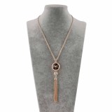 Pendant of rhinestone Rose Gold  Necklace with 46CM chain KC1037 snaps jewelry