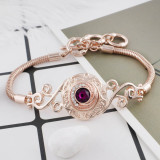 12MM round Rose Gold Plated with rose rhinestone KS6285-S snaps jewelry