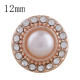 12MM round Rose Gold Plated with white bead and rhinestone KS8073-S snaps jewelry