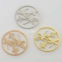 33MM stainless steel coin charms fit  jewelry size dragonfly
