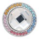 20MM round snap Silver Plated with Multicolor rhinestone  KC7943 Multicolor