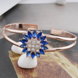 20MM design snap rose gold plated with blue rhinestone KC7577 snaps jewelry