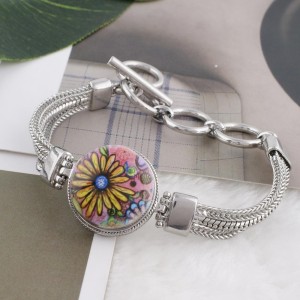 20MM flower Painted enamel metal snaps C5035 print snaps jewelry