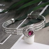 12MM design snap sliver plated with Rose  Rhinestone and Enamel KS6271-S interchangeable snaps jewelry